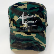 Load image into Gallery viewer, Authentic Existence® Signature Unisex Adjustable Premium Cap - Camo with Silver Embroidery