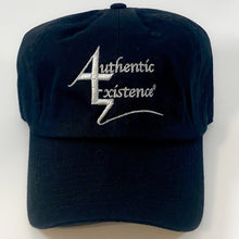 Load image into Gallery viewer, Authentic Existence® Signature Unisex Adjustable Premium Cap - Black with Silver Embroidery