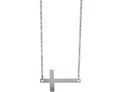 Stainless Steel Horizontal Cross Necklace