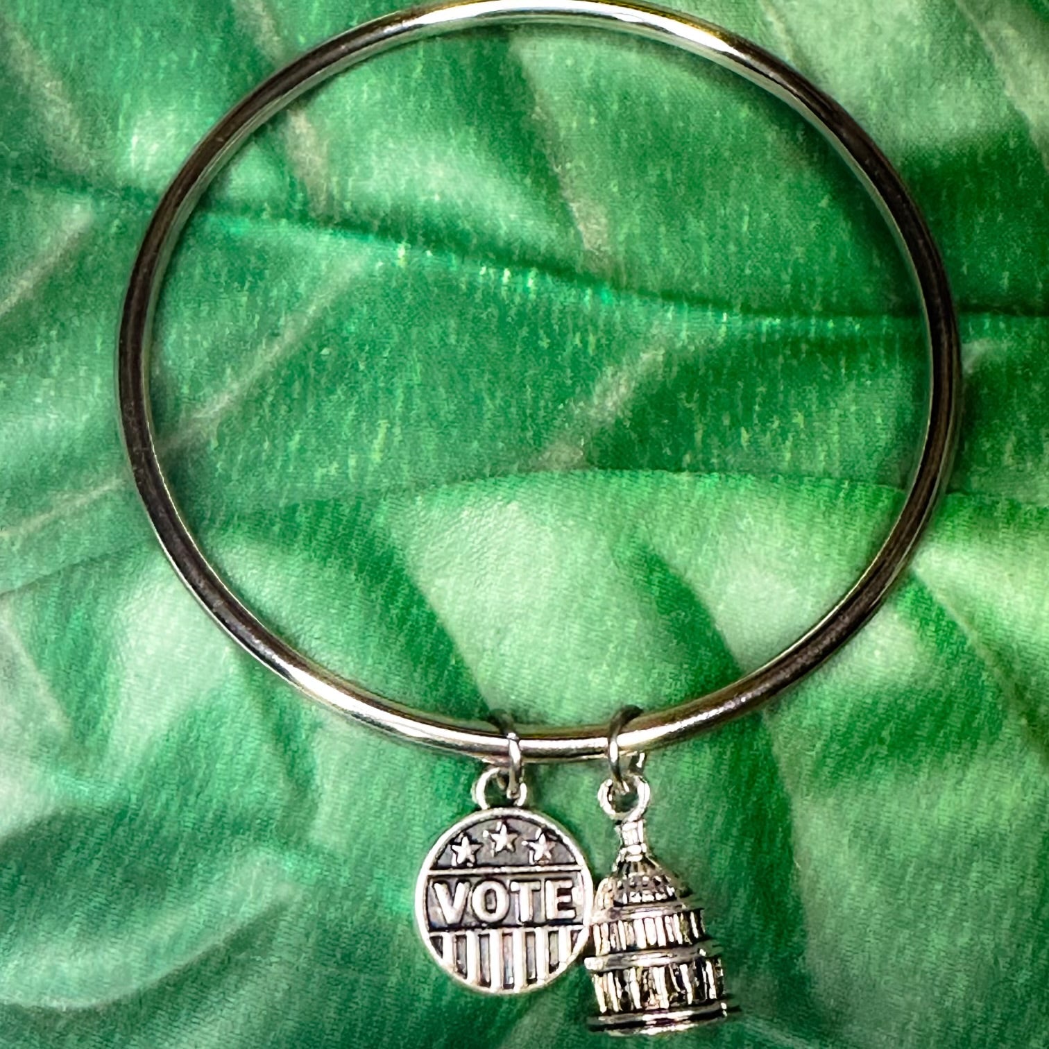 Vote Stainless Steel Bangle Bracelet