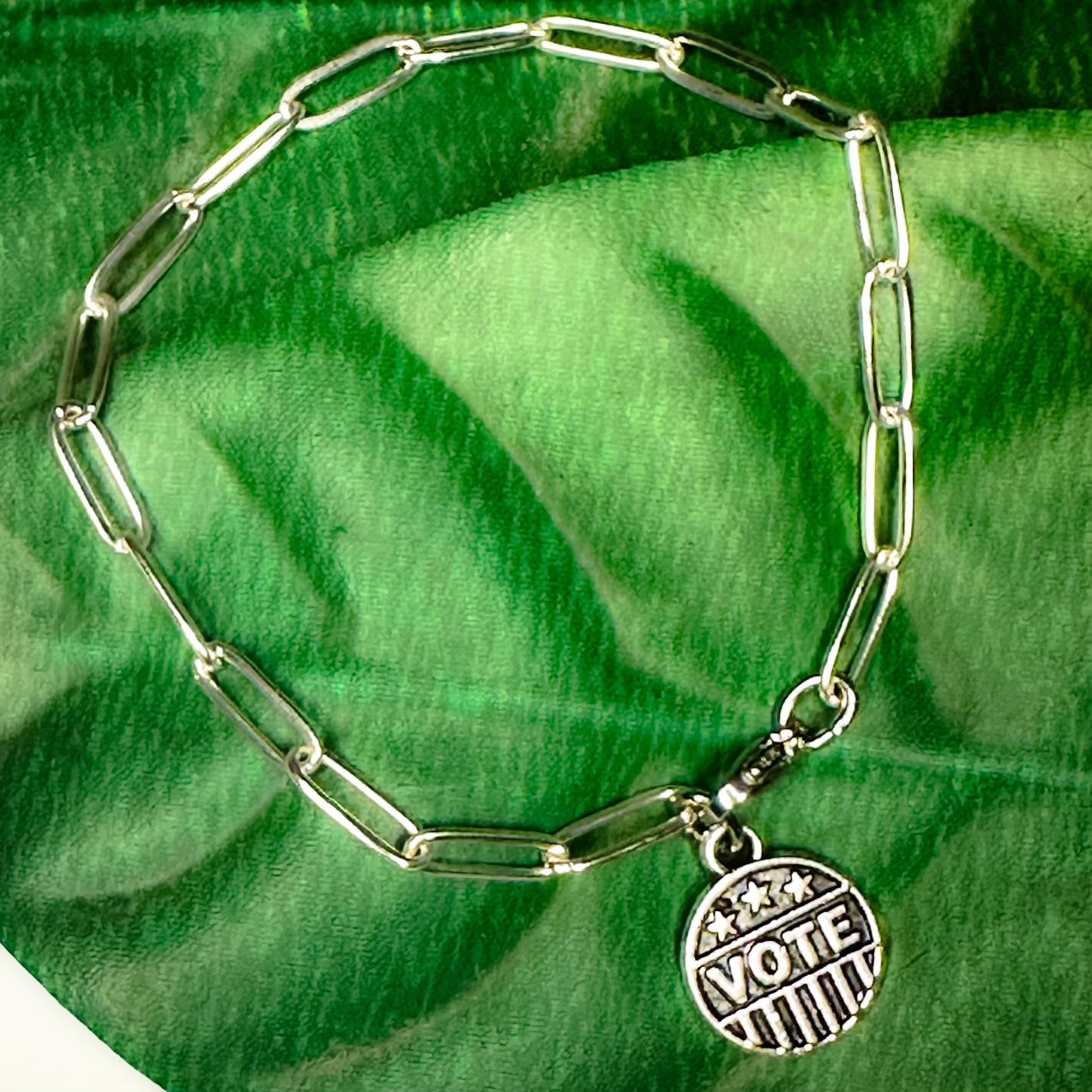 Vote Paperclip Chain Stainless Steel Bracelet