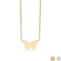 Gold Finish Stainless Steel Butterfly Necklace