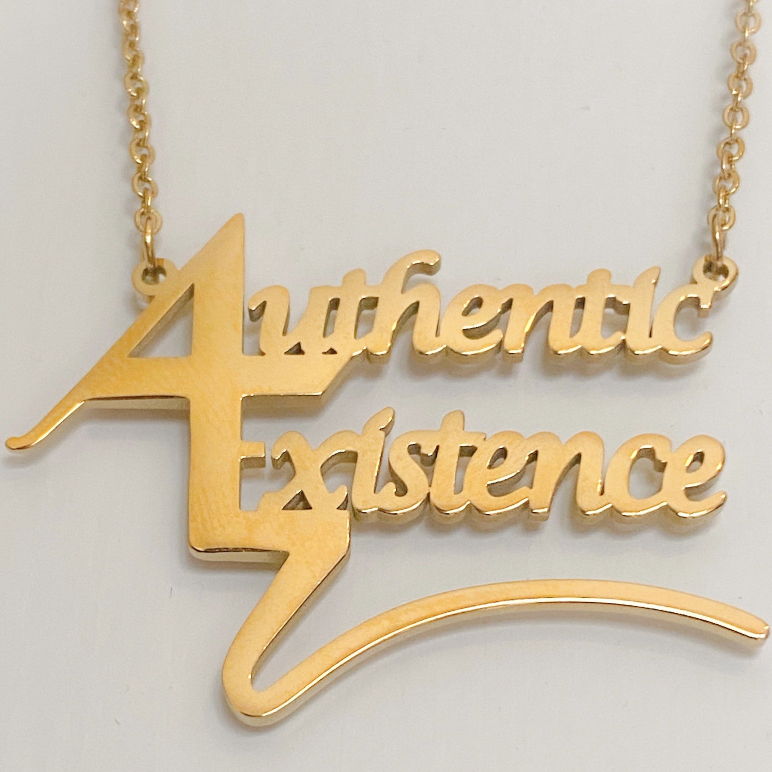 Authentic Existence® Signature Gold Finish Stainless Steel Necklace