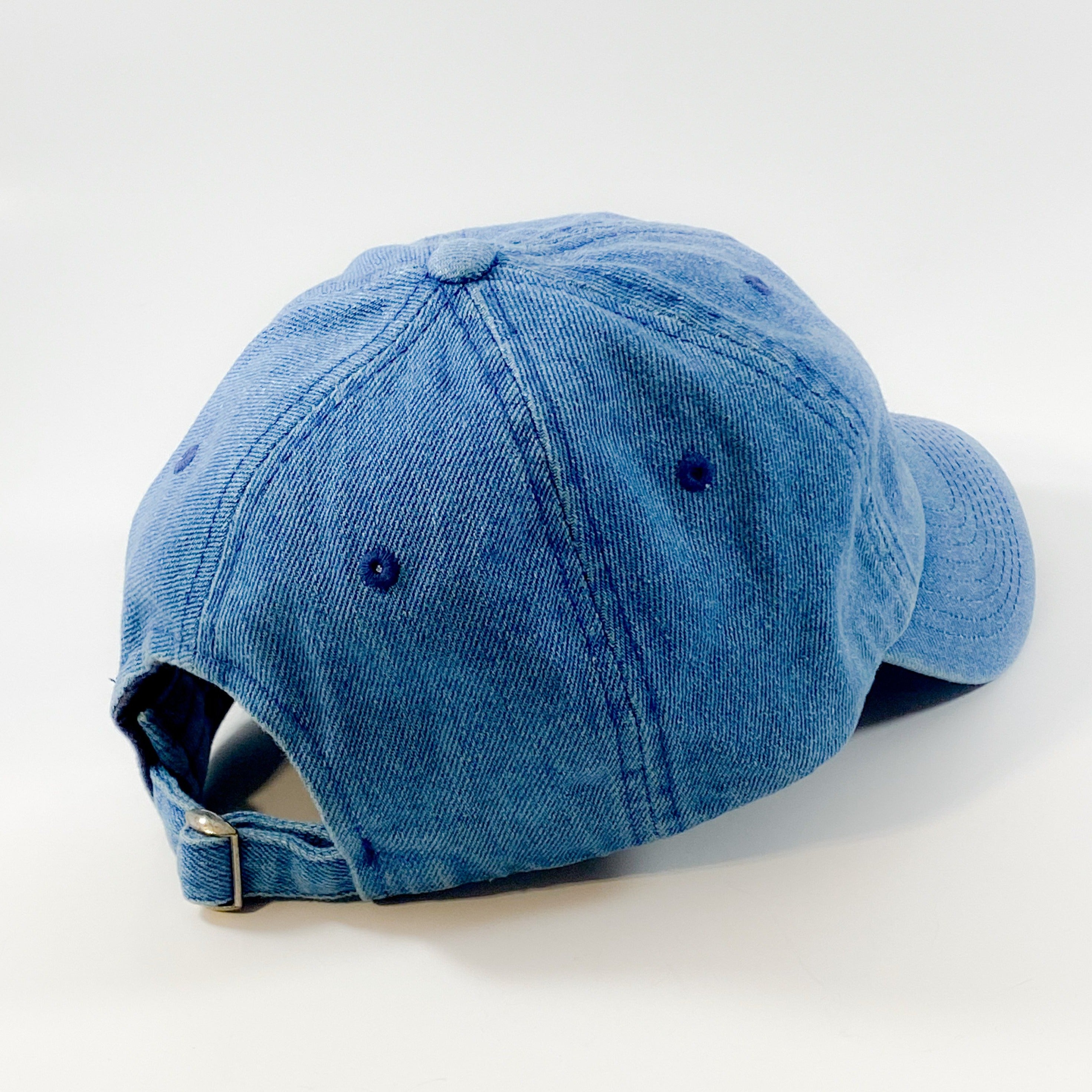 Authentic Existence® Signature Unisex Adjustable Premium Cap - Medium Denim with Gold Embroidery