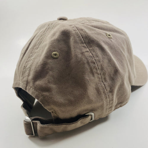 Authentic Existence® Signature Unisex Adjustable Premium Cap - Khaki with Black Embroidery