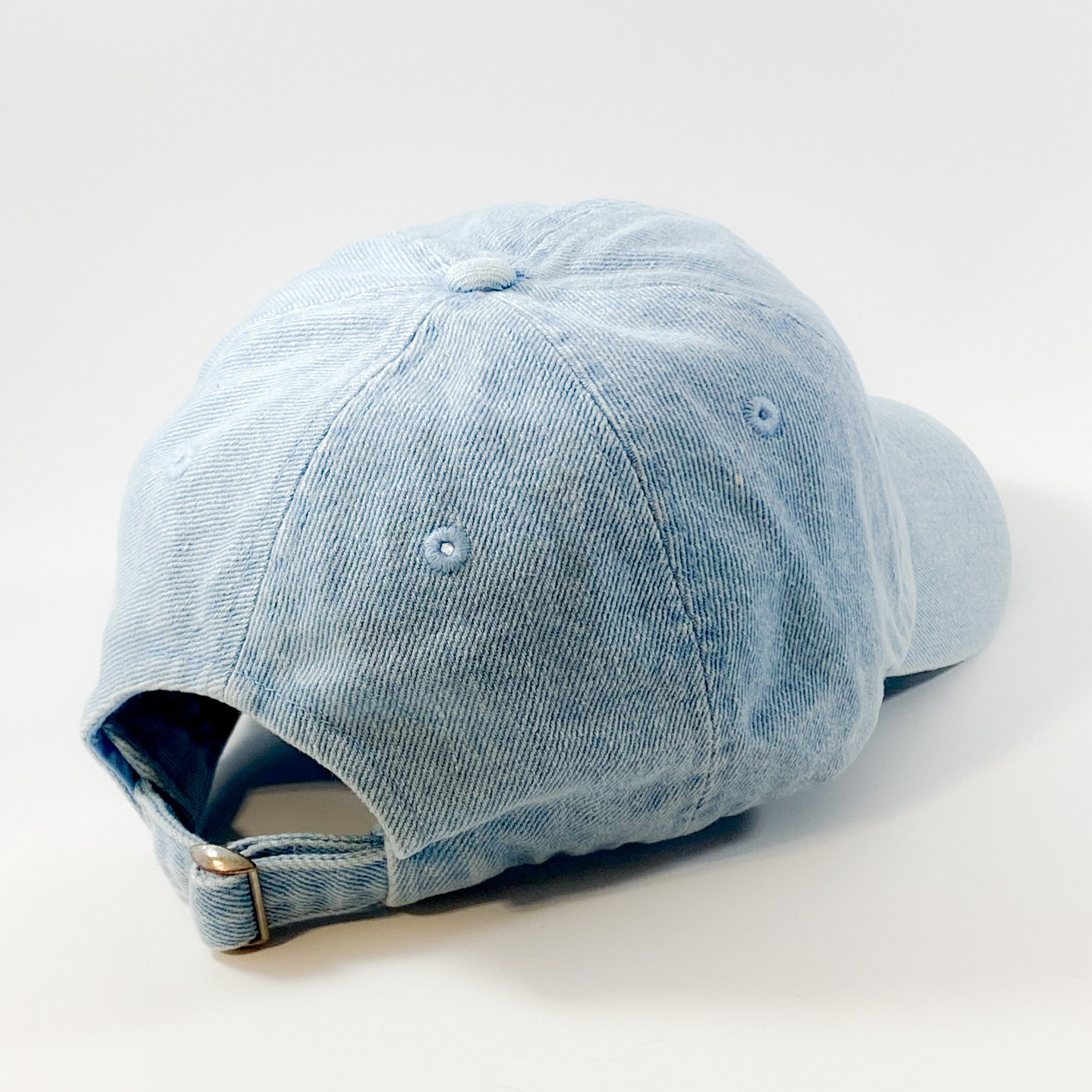 Authentic Existence® Signature Unisex Adjustable Premium Cap - Light Denim with Gold Embroidery