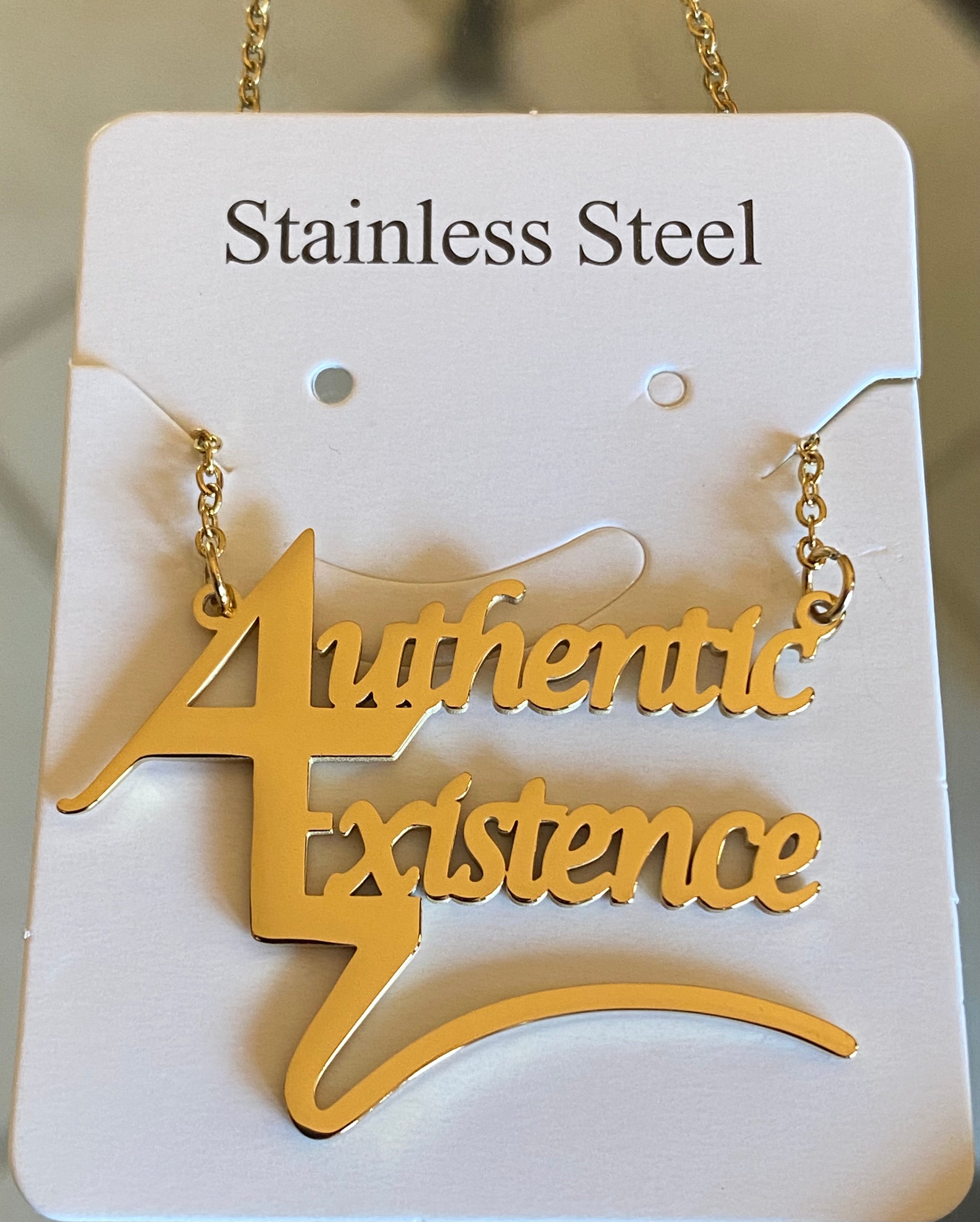 Authentic Existence® Signature Gold Finish Stainless Steel Necklace