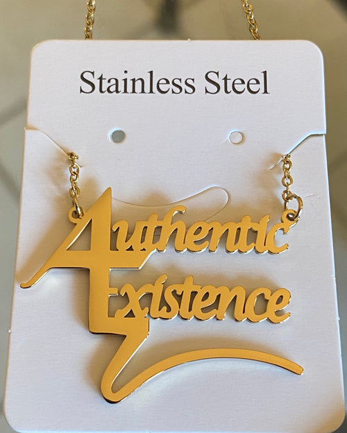 Authentic Existence® Signature Gold Finish Stainless Steel Necklace
