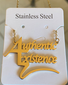 Authentic Existence® Signature Gold Finish Stainless Steel Necklace