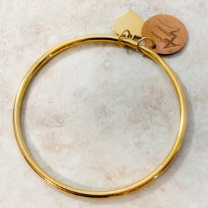 Authentic Existence® Signature Love Multi-Tone Gold Finish Stainless Steel Bangle Bracelet