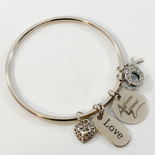Load image into Gallery viewer, Authentic Existence® Love Bracelet - Stainless Steel Bangle with Signature and Rhinestone Charms