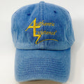 Authentic Existence® Signature Unisex Adjustable Premium Cap - Medium Denim with Gold Embroidery